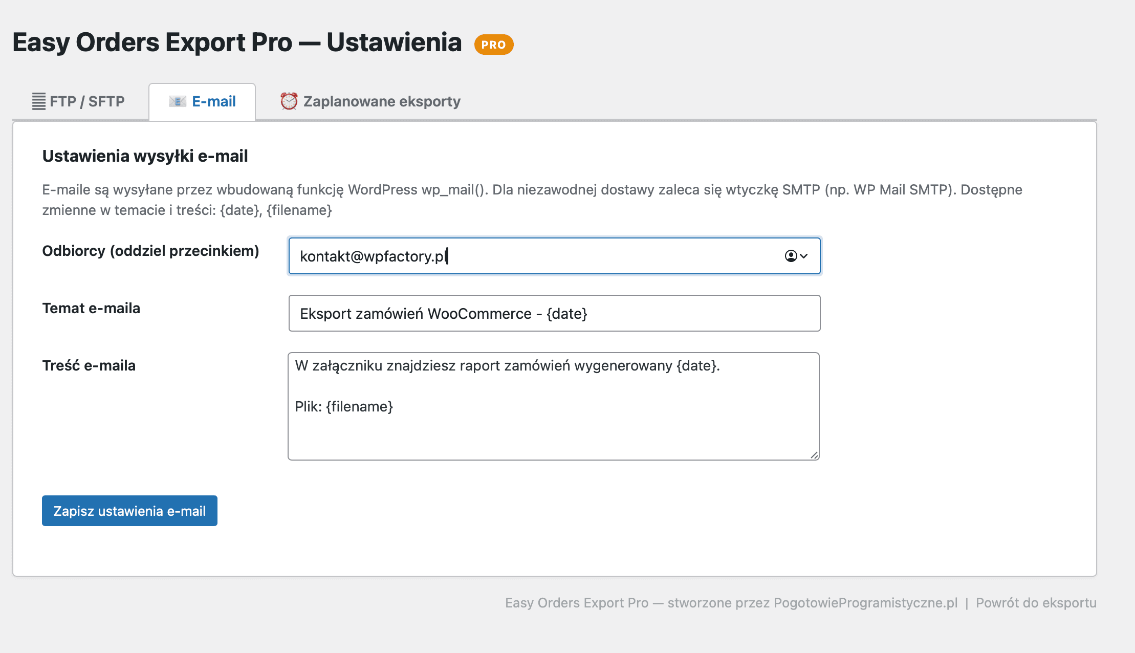 Easy Orders Export PRO - obrazek 4
